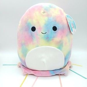 Squishmallow Plush Janet The Rainbow Tie Dye Jellyfish 12” NWT